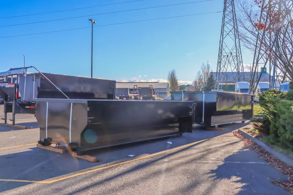 Roll-off dumpster ready for waste disposal at job site for Commercial Dumpster Rental in Elfers